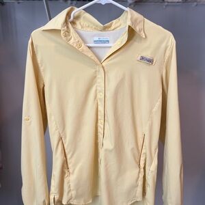 Columbia Yellow Long Sleeve Fishing Shirt